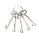 High St. Five Antique White Keys on Ring Ornament