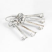 High St. Five Antique White Keys on Ring Ornament