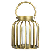 High ST. Bold Contemporary Table Lantern with Handle &amp; Glass
