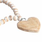 High St. Heart with Beads Mango Wood Ornament