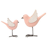 High St. 2 Piece Mum &amp; Child Blush Birds Statue Set
