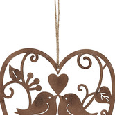 High St. Lovebirds in Heart Iron Hanging Decor