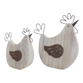 High St. 2 Piece French Country Chooks Ornament Set