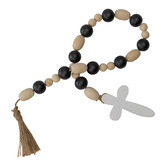 High St. Beaded Cross Fir Wood Ornament