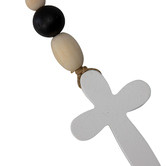 High St. Beaded Cross Fir Wood Ornament