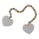 High St. Beaded Hearts Fir Wood Ornament