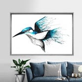 Belle Avenue Kingfisher Flourish Framed Print
