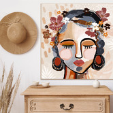 Belle Avenue Ocher Lia Framed Canvas Wall Art