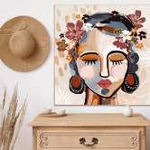 Belle Avenue Ocher Lia Framed Canvas Wall Art