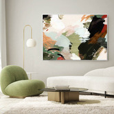 Belle Avenue Compass Abstract Framed Canvas Wall Art