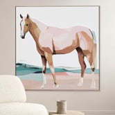 Belle Avenue Blush Bronco Canvas Wall Art