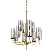 Bright Sea Lighting Gold Sabela Glass 12 Light Chandelier