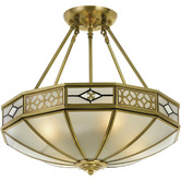 Bright Sea Lighting Brass Sahil Metal Semi Flush Mount Light