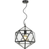 Bright Sea Lighting Prizma Black Iron &amp; Glass Pendant Light