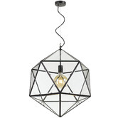 Bright Sea Lighting Prizma Black Iron &amp; Glass Pendant Light