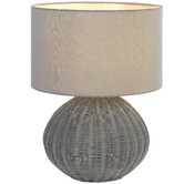 Bright Sea Lighting Miel Rattan &amp; Linen Table Lamp