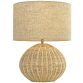 Bright Sea Lighting Miel Rattan &amp; Linen Table Lamp