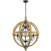 Bright Sea Lighting Gavia Wooden 5 Light Chandelier