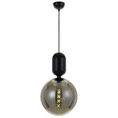 Bright Sea Lighting Black Kade Metal &amp; Glass Pendant Light