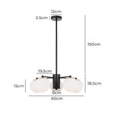 Bright Sea Lighting Blundell Frosted Glass 5 Light Pendant