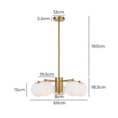 Bright Sea Lighting Blundell Frosted Glass 5 Light Pendant