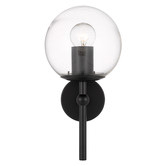 Bright Sea Lighting Black Ria 1 Light Metal &amp; Glass Wall Lamp