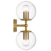 Bright Sea Lighting Ria 2 Light Metal &amp; Glass Wall Lamp