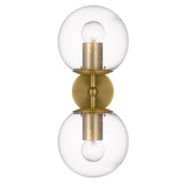Bright Sea Lighting Ria 2 Light Metal &amp; Glass Wall Lamp