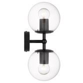 Bright Sea Lighting Ria 2 Light Metal &amp; Glass Wall Lamp