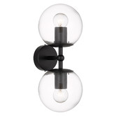 Bright Sea Lighting Ria 2 Light Metal &amp; Glass Wall Lamp