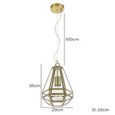 Bright Sea Lighting Brass Espada 1 Light Metal Pendant