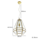 Bright Sea Lighting Brass Espada 1 Light Metal Pendant