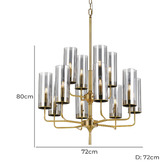 Bright Sea Lighting Gold Sabela Glass 12 Light Chandelier