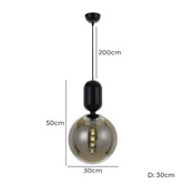 Bright Sea Lighting Black Kade Metal &amp; Glass Pendant Light