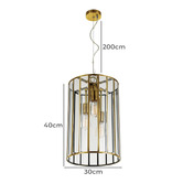 Bright Sea Lighting Vezni 3 Light Metal &amp; Glass Pendant