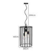 Bright Sea Lighting Vezni 3 Light Metal &amp; Glass Pendant