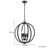 Bright Sea Lighting Mark 4 Light Metal Pendant