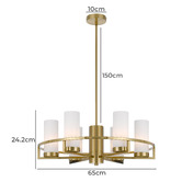 Bright Sea Lighting Cassius 6 Light Metal &amp; Glass Pendant