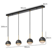 Bright Sea Lighting Oneta 4 Light Iron Pendant