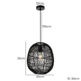Bright Sea Lighting Terri Cocoon Rattan Pendant Light