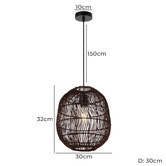 Bright Sea Lighting Terri Cocoon Rattan Pendant Light