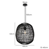 Bright Sea Lighting Terri Cocoon Rattan Pendant Light