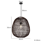 Bright Sea Lighting Terri Cocoon Rattan Pendant Light