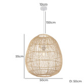 Bright Sea Lighting Terri Cocoon Rattan Pendant Light