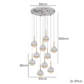 Bright Sea Lighting Oneta 10 Light Iron Pendant