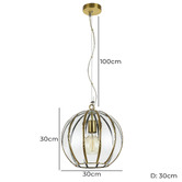 Bright Sea Lighting Brass Medina 1 Light Metal Pendant