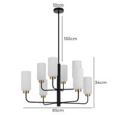 Bright Sea Lighting Jaramillo 8 Light Metal &amp; Glass Pendant