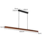 Bright Sea Lighting Macey Walnut LED Linear Pendant Light