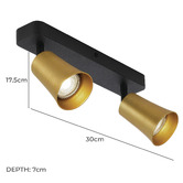 Bright Sea Lighting Alvey 2 Light Metal Spotlight