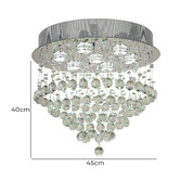 Bright Sea Lighting Edith Flush Mount Crystal 7 Light Chandelier